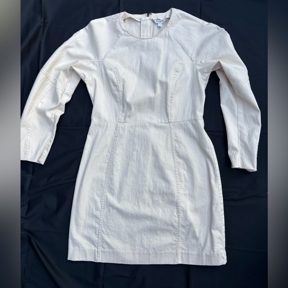 Banana Republic Long Sleeve Cream Dress